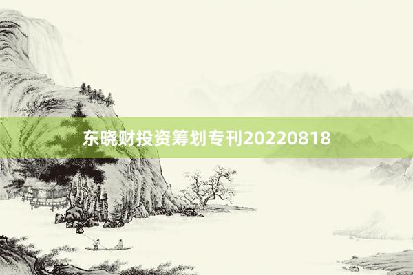 东晓财投资筹划专刊20220818